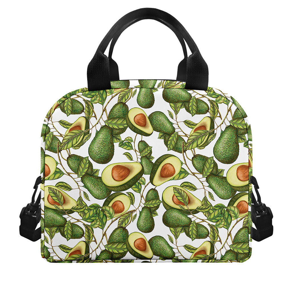 Avocado Cut In Half Drawing Print Insulated Lunch Bag