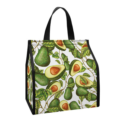 Avocado Cut In Half Drawing Print Insulated Lunch Tote