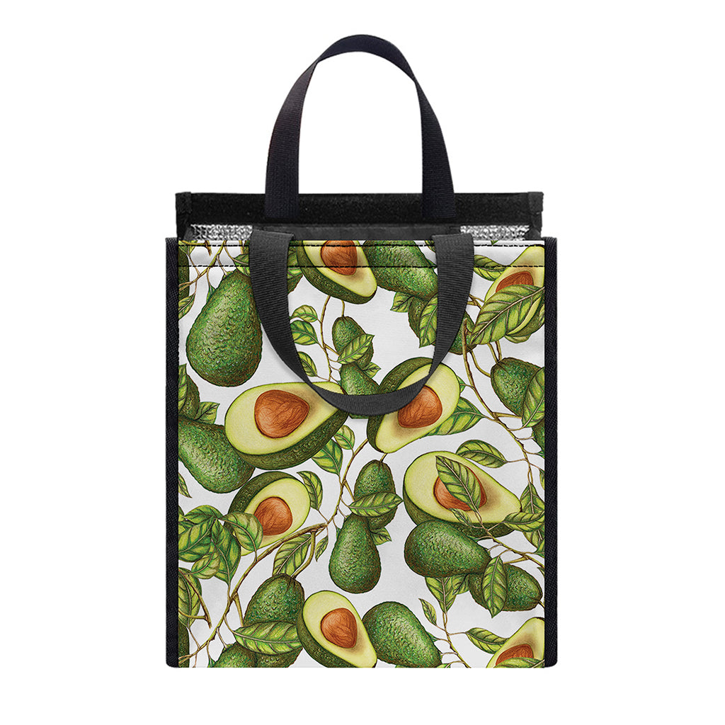 Avocado Cut In Half Drawing Print Insulated Lunch Tote