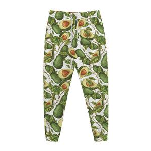 Avocado Cut In Half Drawing Print Jogger Pants