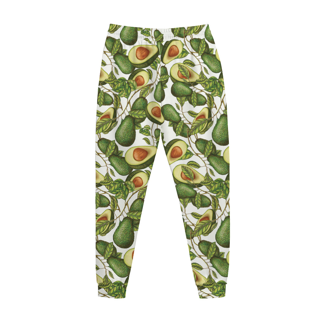 Avocado Cut In Half Drawing Print Jogger Pants