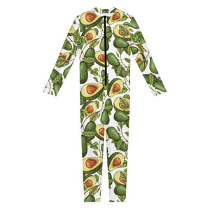 Avocado Cut In Half Drawing Print Jumpsuit