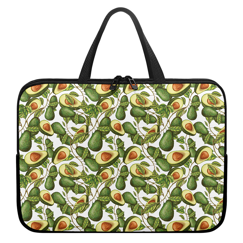 Avocado Cut In Half Drawing Print Laptop Sleeve With Handle