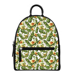 Avocado Cut In Half Drawing Print Leather Backpack