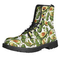 Avocado Cut In Half Drawing Print Lace-Up Boots