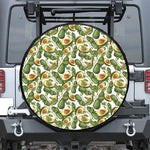 Avocado Cut In Half Drawing Print Leather Spare Tire Cover