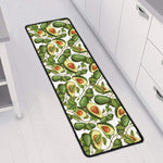 Avocado Cut In Half Drawing Print Long Kitchen Mat