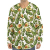 Avocado Cut In Half Drawing Print Long Sleeve Baseball Jersey