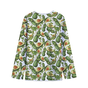 Avocado Cut In Half Drawing Print Long Sleeve Short Coat