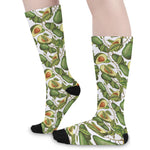 Avocado Cut In Half Drawing Print Long Socks