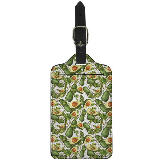 Avocado Cut In Half Drawing Print Luggage Tag