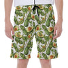 Avocado Cut In Half Drawing Print Men's Beach Shorts