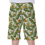 Avocado Cut In Half Drawing Print Men's Beach Shorts