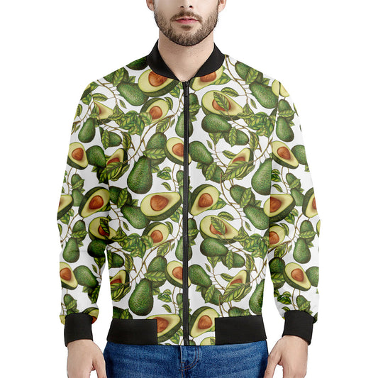 Avocado Cut In Half Drawing Print Men's Bomber Jacket