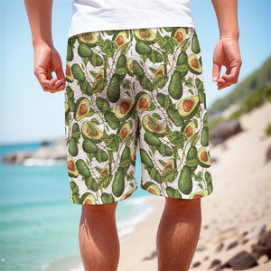 Avocado Cut In Half Drawing Print Men's Cargo Shorts