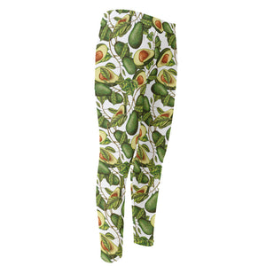 Avocado Cut In Half Drawing Print Men's Compression Pants