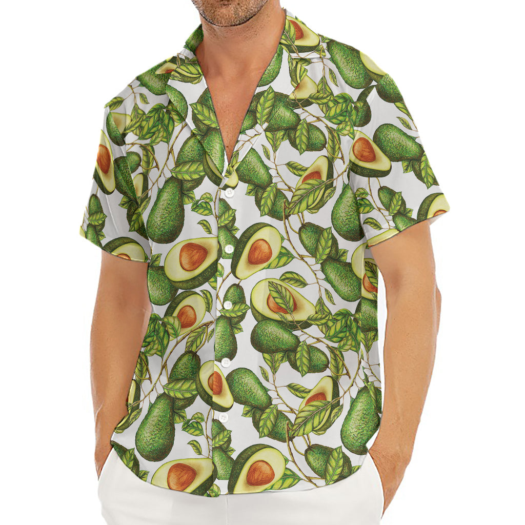 Avocado Cut In Half Drawing Print Men's Deep V-Neck Shirt