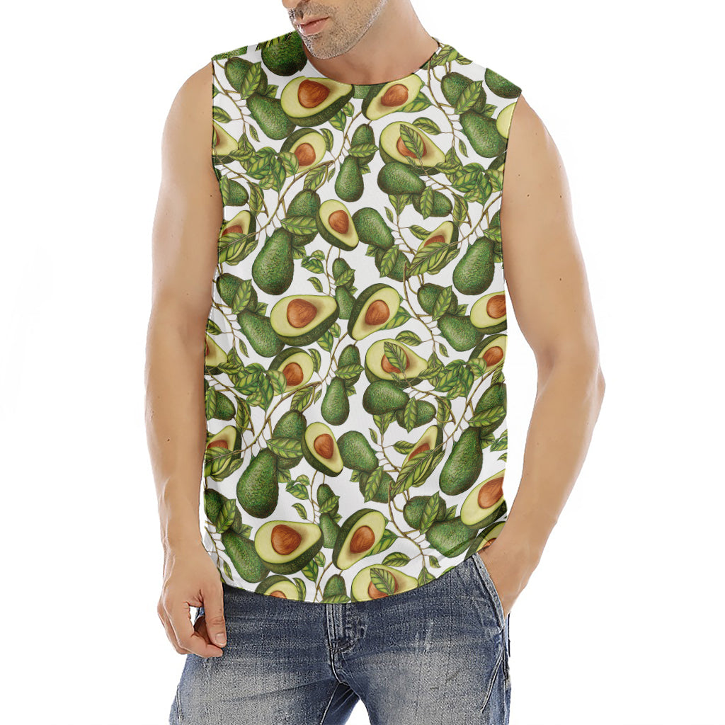 Avocado Cut In Half Drawing Print Men's Fitness Tank Top