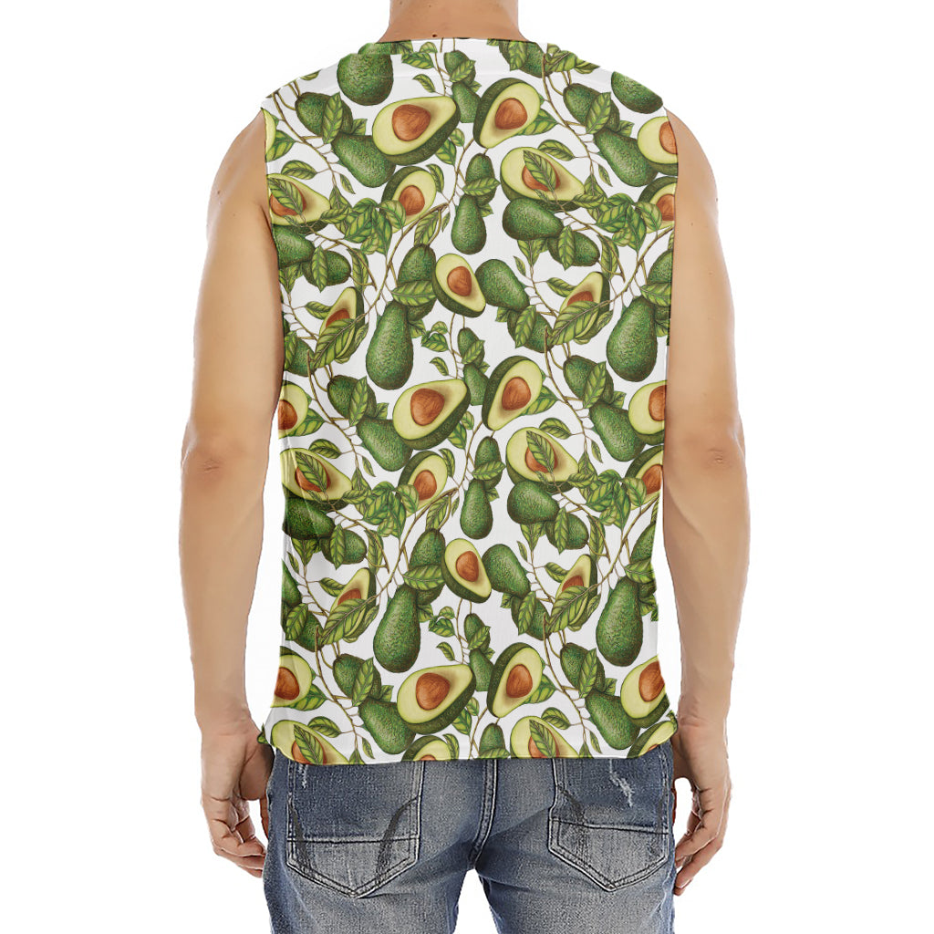 Avocado Cut In Half Drawing Print Men's Fitness Tank Top