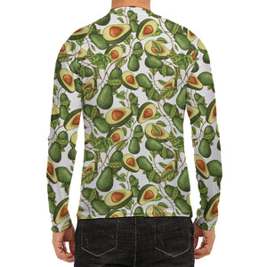 Avocado Cut In Half Drawing Print Men's Long Sleeve Rash Guard