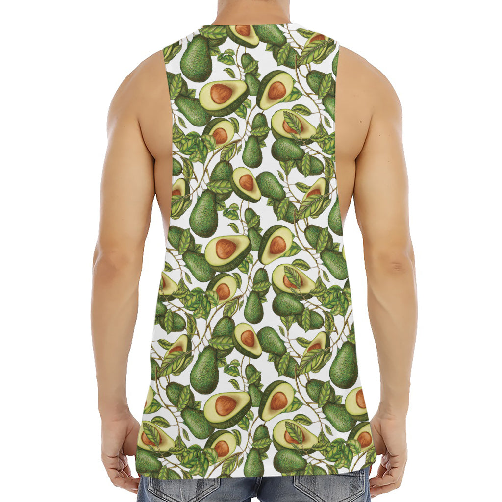 Avocado Cut In Half Drawing Print Men's Muscle Tank Top