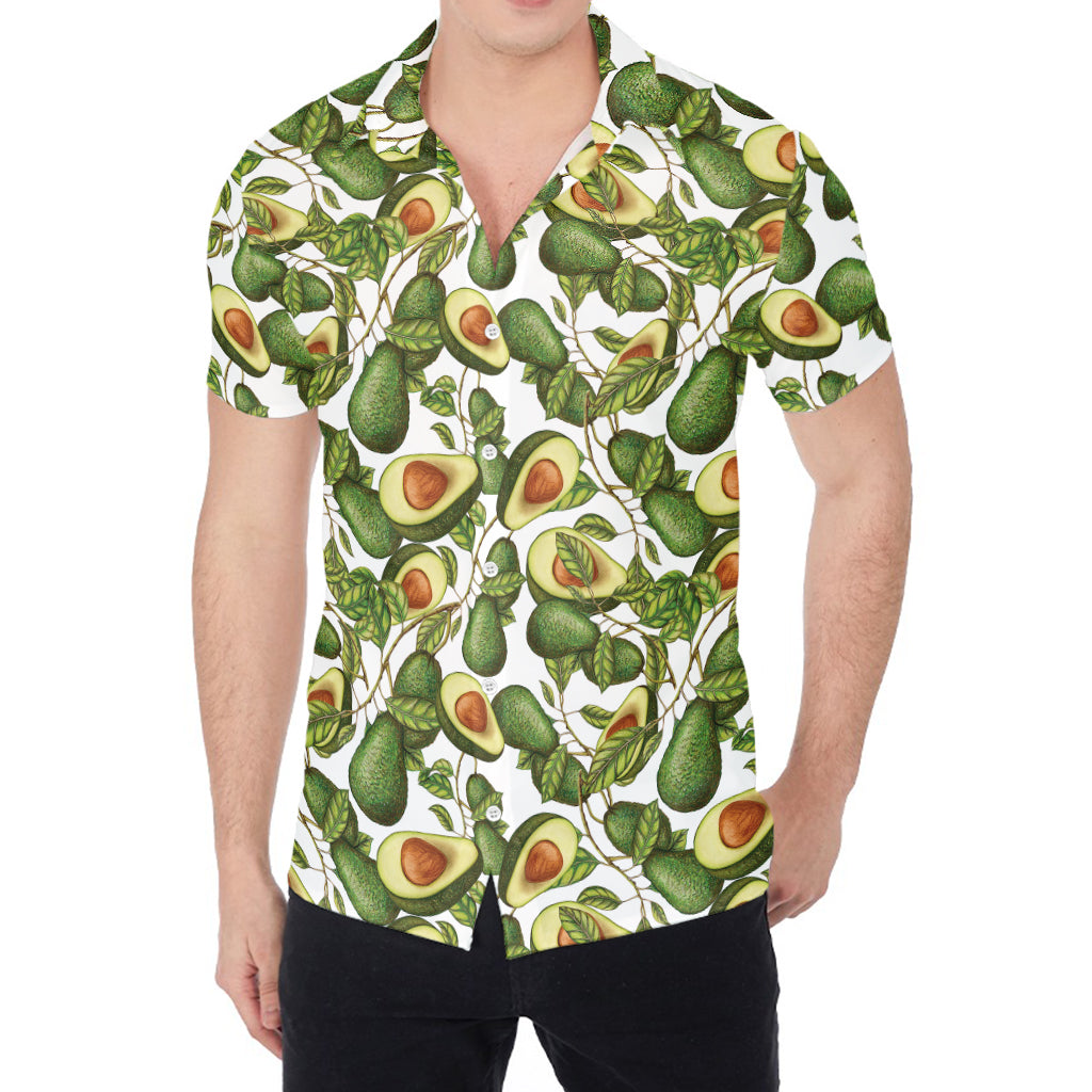 Avocado Cut In Half Drawing Print Men's Shirt