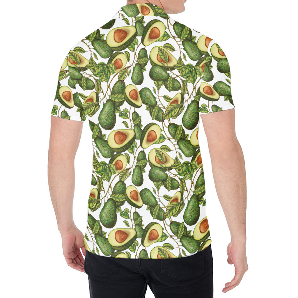 Avocado Cut In Half Drawing Print Men's Shirt