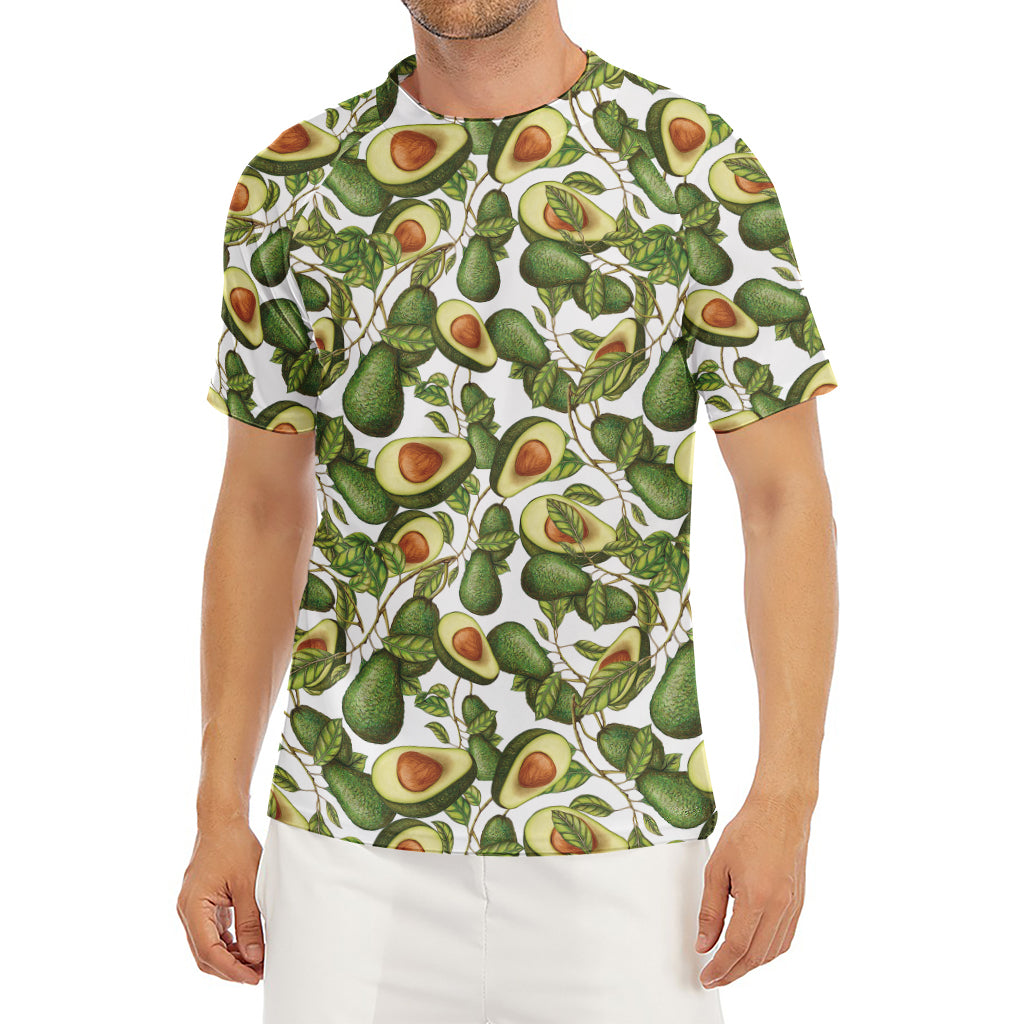 Avocado Cut In Half Drawing Print Men's Short Sleeve Rash Guard