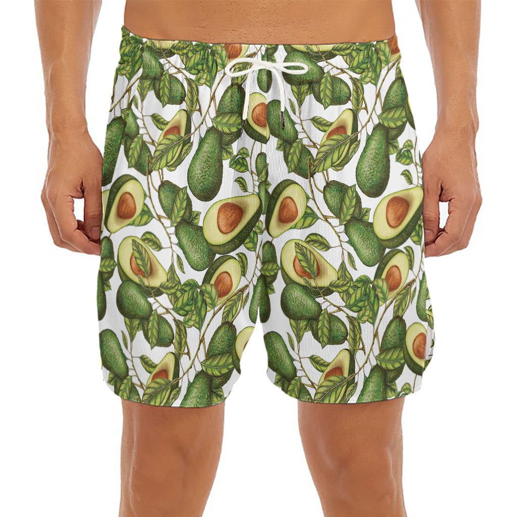 Avocado Cut In Half Drawing Print Men's Split Running Shorts