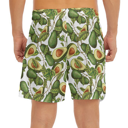 Avocado Cut In Half Drawing Print Men's Split Running Shorts