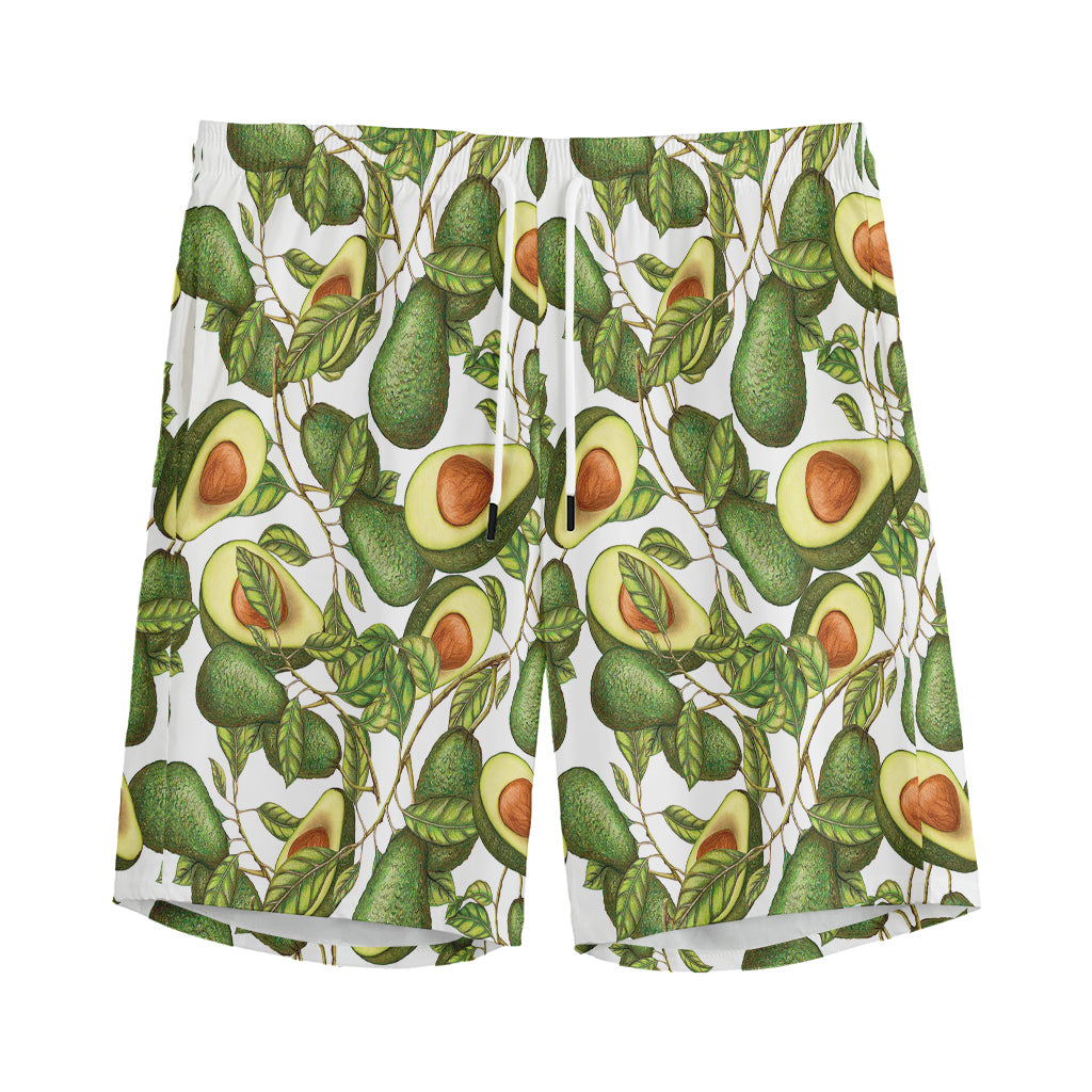 Avocado Cut In Half Drawing Print Men's Sports Shorts