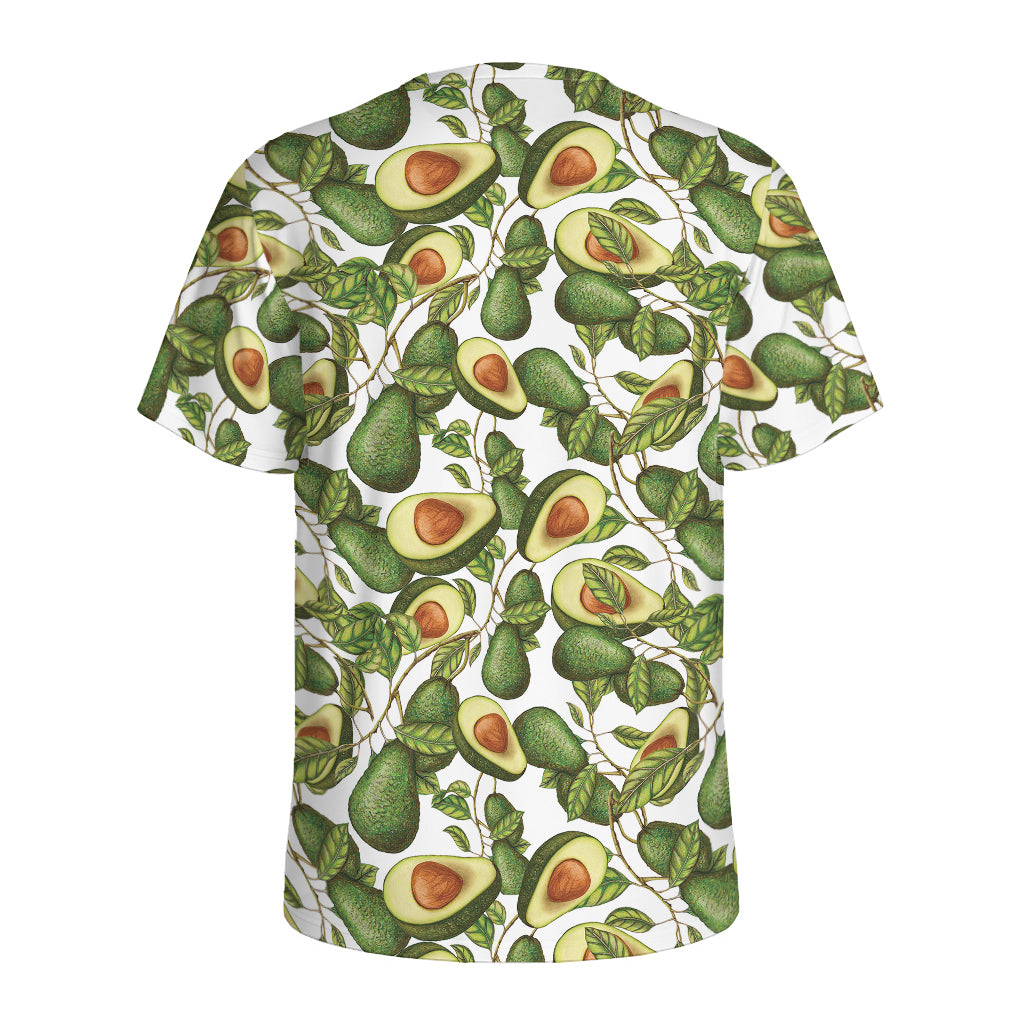 Avocado Cut In Half Drawing Print Men's Sports T-Shirt