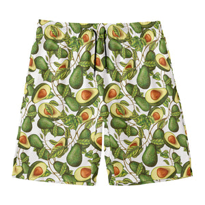 Avocado Cut In Half Drawing Print Men's Swim Trunks