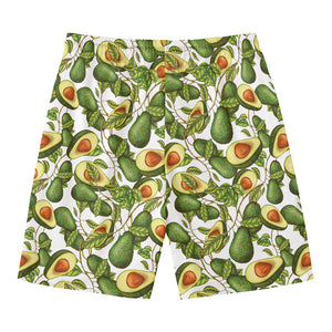 Avocado Cut In Half Drawing Print Men's Swim Trunks