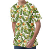 Avocado Cut In Half Drawing Print Men's Velvet T-Shirt