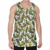 Avocado Cut In Half Drawing Print Men's Velvet Tank Top