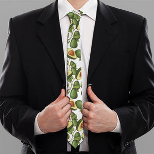 Avocado Cut In Half Drawing Print Necktie