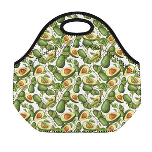 Avocado Cut In Half Drawing Print Neoprene Lunch Bag