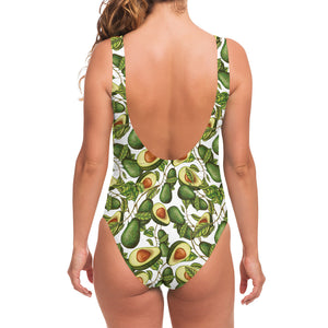 Avocado Cut In Half Drawing Print One Piece Swimsuit