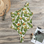 Avocado Cut In Half Drawing Print One Shoulder Bodysuit