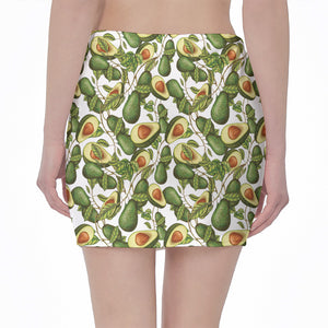 Avocado Cut In Half Drawing Print Pencil Mini Skirt