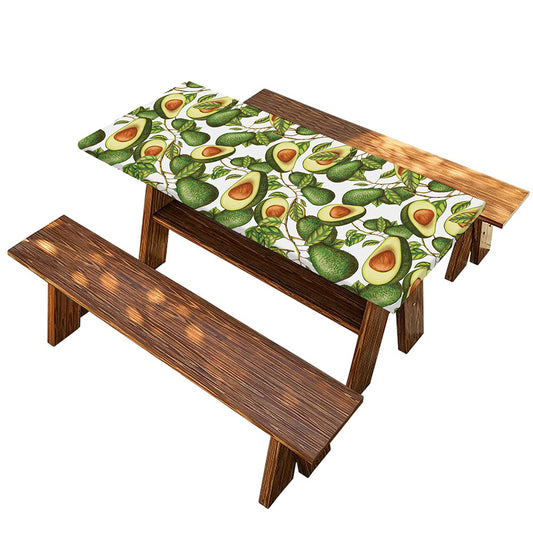 Avocado Cut In Half Drawing Print Picnic Table Cover