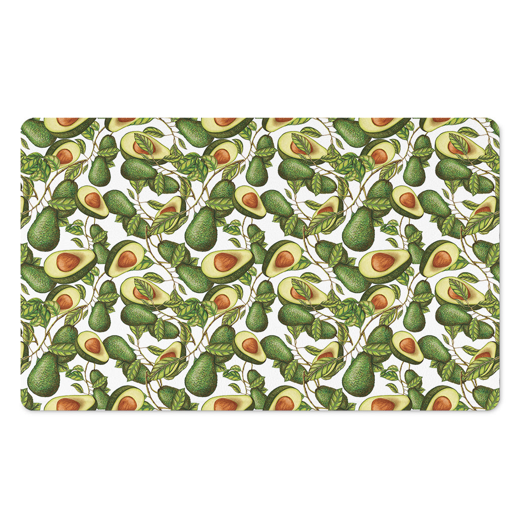 Avocado Cut In Half Drawing Print Polyester Doormat