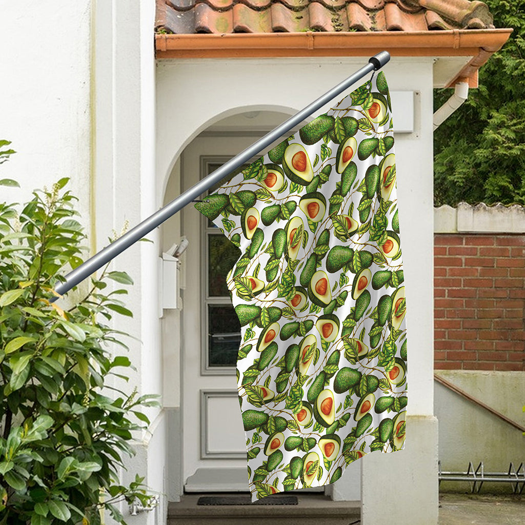 Avocado Cut In Half Drawing Print Polyester Flag