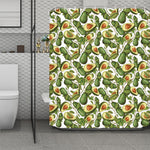 Avocado Cut In Half Drawing Print Polyester Shower Curtain