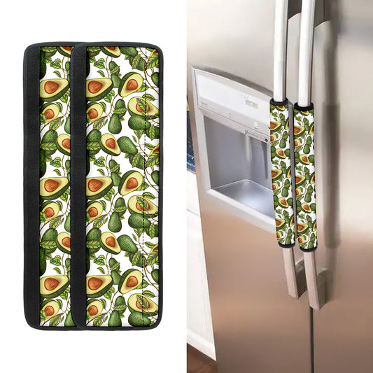 Avocado Cut In Half Drawing Print Refrigerator Handle Covers