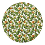Avocado Cut In Half Drawing Print Round Blanket