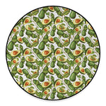 Avocado Cut In Half Drawing Print Round Floor Mat