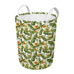 Avocado Cut In Half Drawing Print Round Laundry Basket