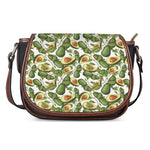 Avocado Cut In Half Drawing Print Saddle Bag